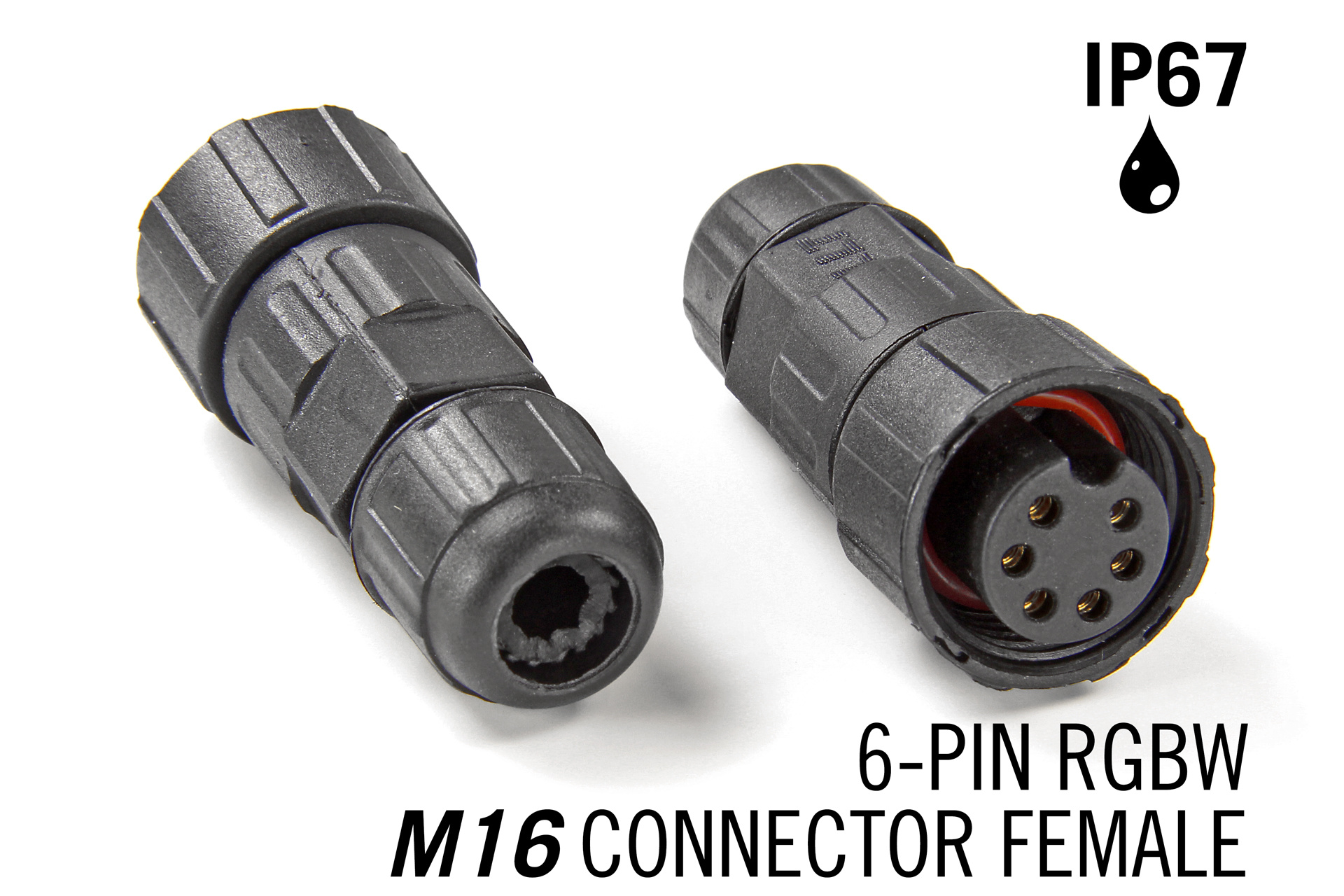 M16 6 Pin IP67 Waterdichte Female Connector