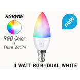 Mi·Light Wifi LED Lamp Mi-Light 4W RGB+Dual White E14 Kaarslamp. Op afstand bedienbaar