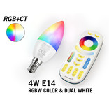 Mi·Light Set met 4W RGBWW Kleur + Dual White Mi-Light kleine fitting E14 LED kaarslampen met Afstandsbediening   - Copy