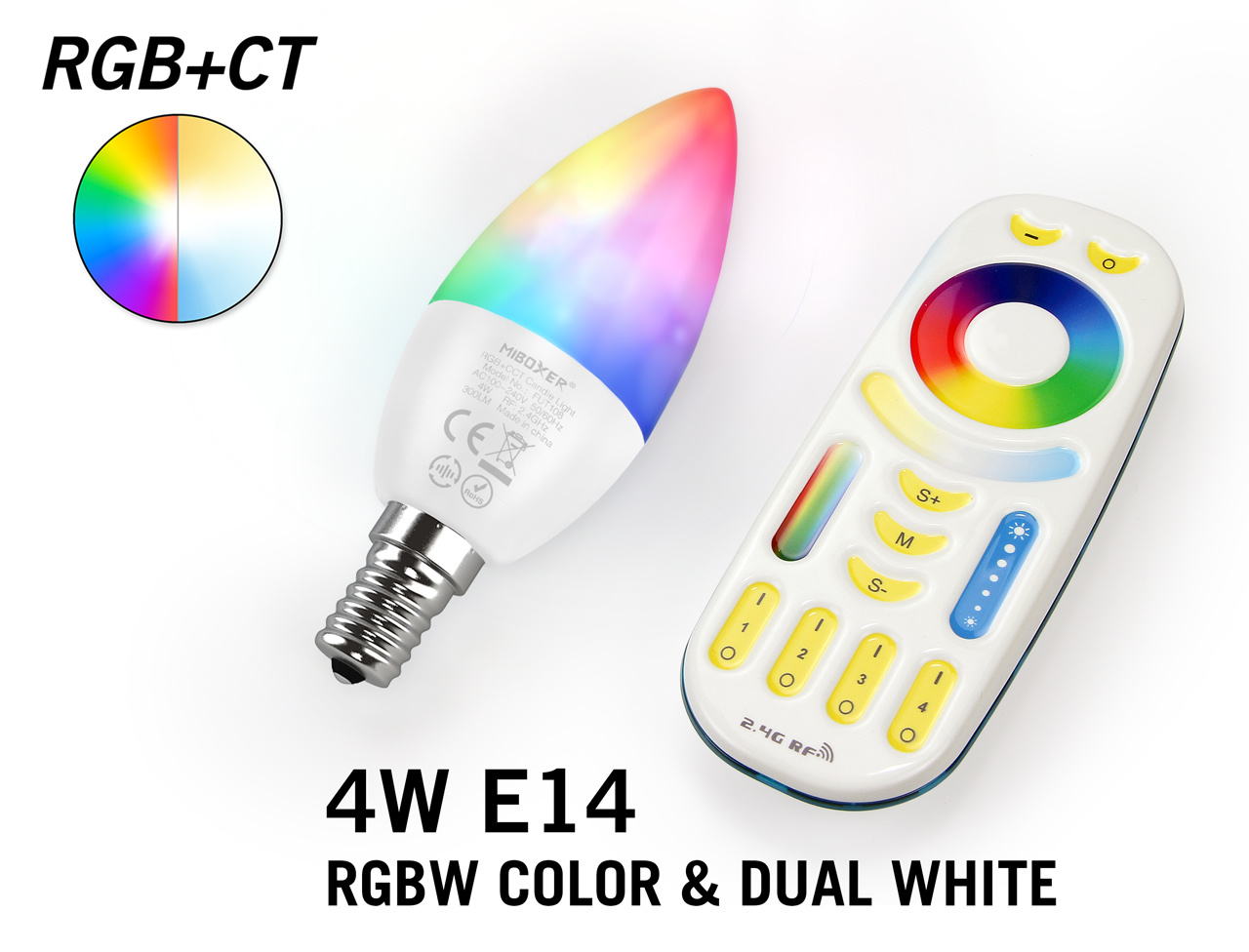 Mi·Light Mi-Light RGBWW E14 4W LED KaarsLamp Set met Afstandsbediening afbeelding
