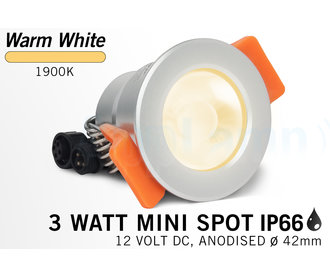 Mi·Light Miboxer 3W (Extra)Warm Wit  Mini LED spotje. Waterdicht IP66, 12Volt, Ø 42mm