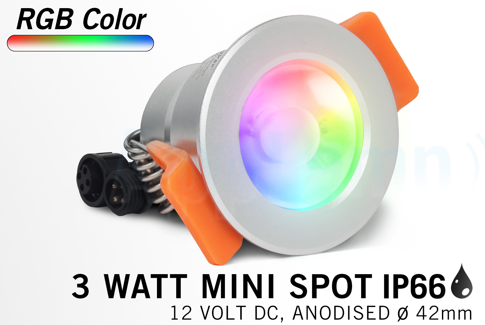 Miboxer 3W Mini LED 12V spotje RGB Kleur Waterdicht IP66. Ø 42mm |  AppLamp.nl