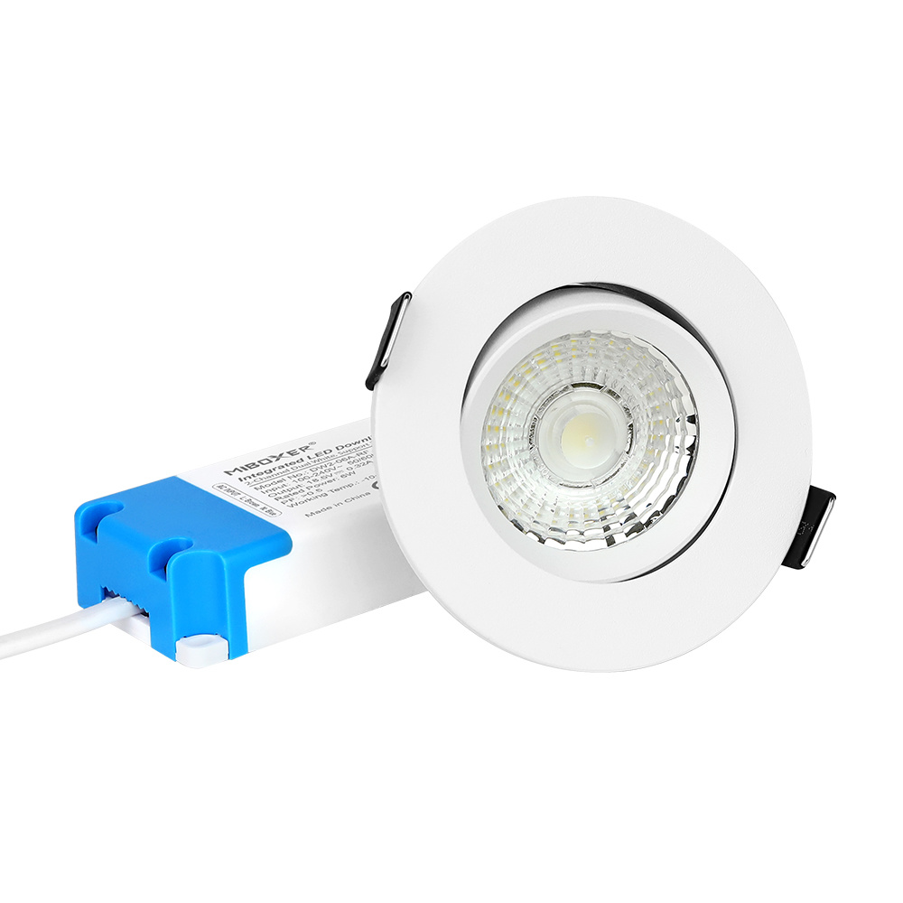 Mi·Light Mi-Light 6Watt Dimbaar Dual White LED 2.4G RF kantelbare Inbouwspot 220V. Mat Wit ⌀90mm