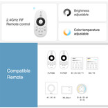 Mi·Light Mi-Light 12Watt Dimbaar Dual White LED 2.4G RF kantelbare Inbouwspot 220V. Mat Wit ⌀108,3mm + Afstandsbediening