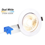 Mi·Light Mi-Light 12Watt Dimbaar Dual White LED 2.4G RF kantelbare Inbouwspot 220V. Mat Wit ⌀108,3mm + Afstandsbediening