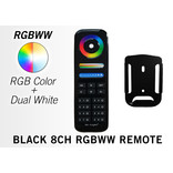 Mi·Light Zwarte MiLight RGB+ DualWhite (RGB+CT) Touch  hand afstandsbediening,  8-zones, RF, 2xAAA