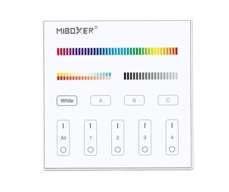 Mi·Light DALI DT8 4-Zone 3 in 1 Touch Wandpaneel