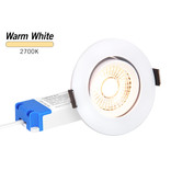 Mi·Light ACTIE! Mi-Light 6Watt Dimbaar Warm Wit 2700K LED Triac kantelbare Inbouwspot 220V. Mat Wit ⌀90mm