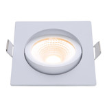 EcoDim EcoDim 5Watt  2000K - 3000K Vierkante Witte Kantelbare LED Inbouwspot Warm Wit 85mmØ Kantelbaar IP54