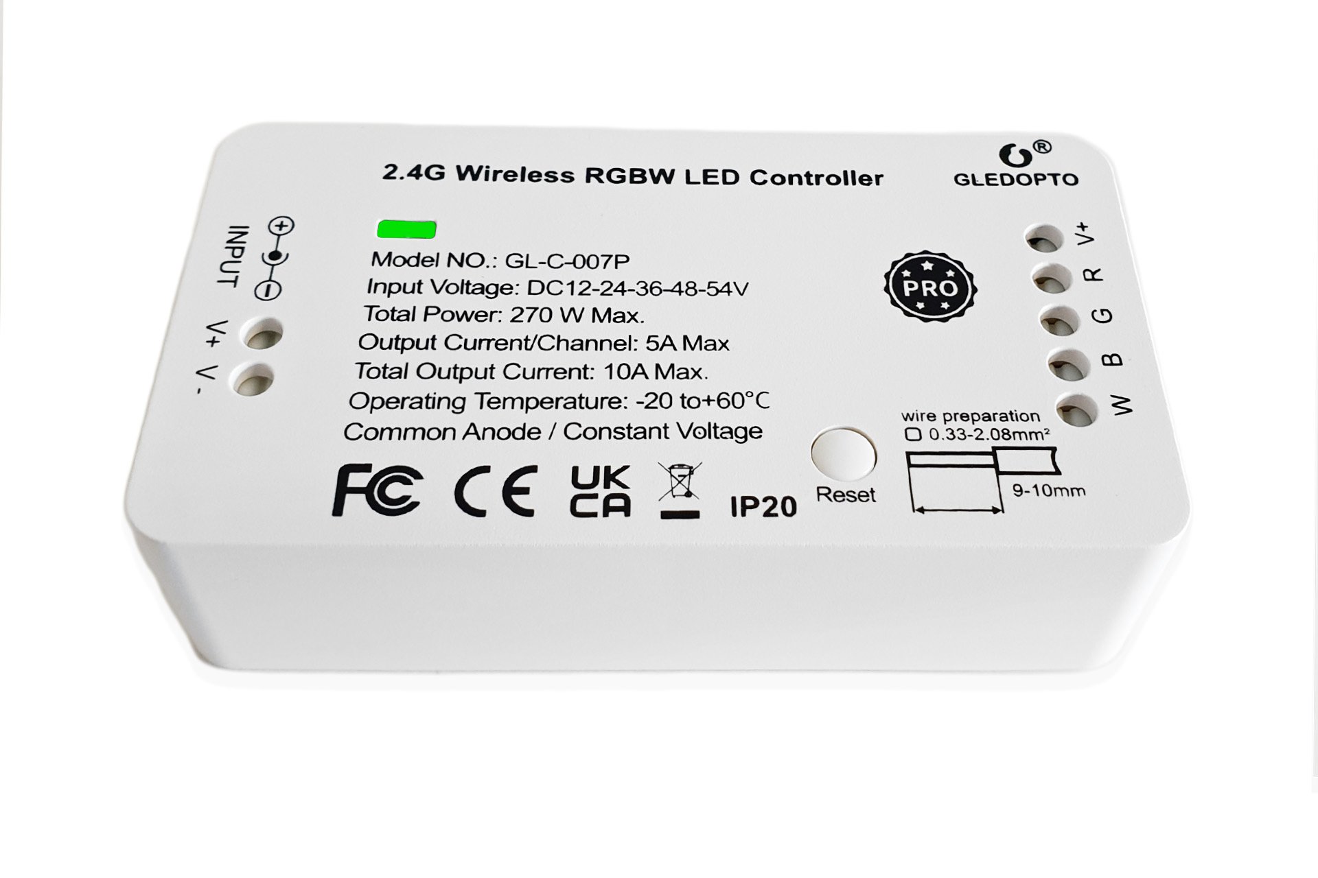 GLEDOPTO RGBW Gledopto Zigbee Pro Controller GL-C-007P | 12-54 Volt 10 Ampère