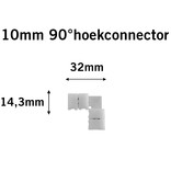 L-Connector voor 5050 en 3528 Witte Led Strips | Soldeervrij