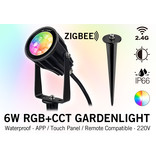 Mi·Light Mi-light  RF 2.4G + Zigbee 6W RGBWW 220V LED Tuinspot  Kleur+Dual Wit IP66