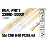 AppLamp ProLine PRO LINE COB Dual Wit 2300K~5000K CCT Led Strip |5m COB 640 Pixels pm 24V - Losse Strip