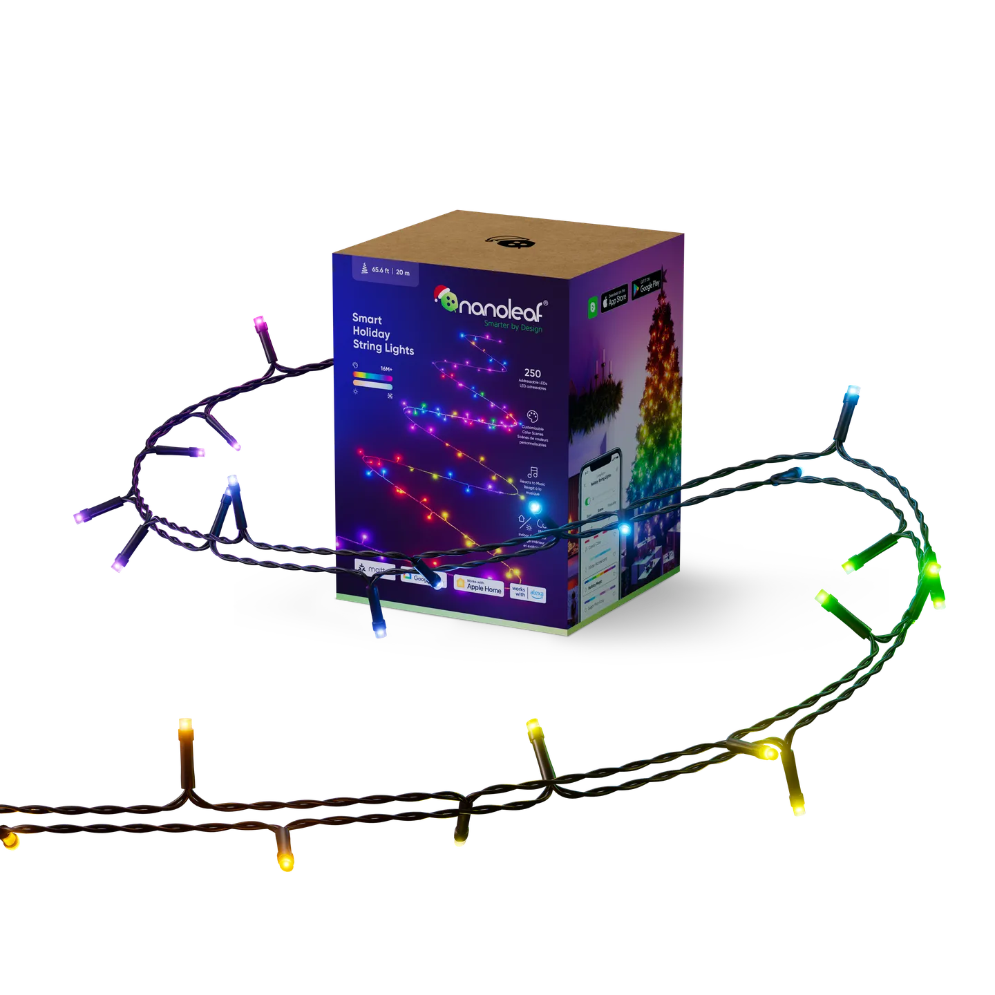 Nanoleaf 1D Outdoor Holiday String Lights Starter Kit 20m