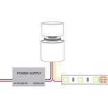 Mini LED Dimmer CCT / Dual White inbouw draaiknop 12V-24V, 3A, IP65 waterproof