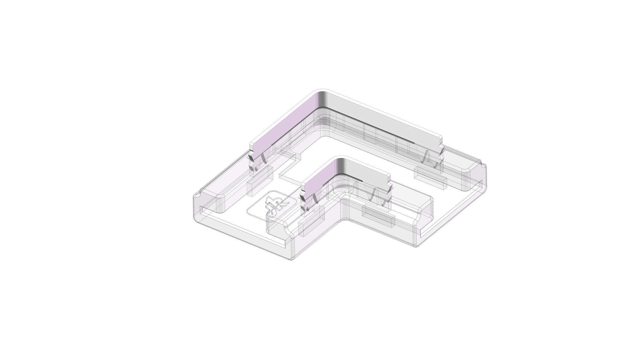 Witte COB LED strip 90° hoek L-connector, soldeervrij. Voor 8mm ledstrips