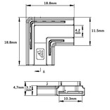 L-Connector voor 3-polige 10mm COB Dual White CCT LED strips, soldeervrij