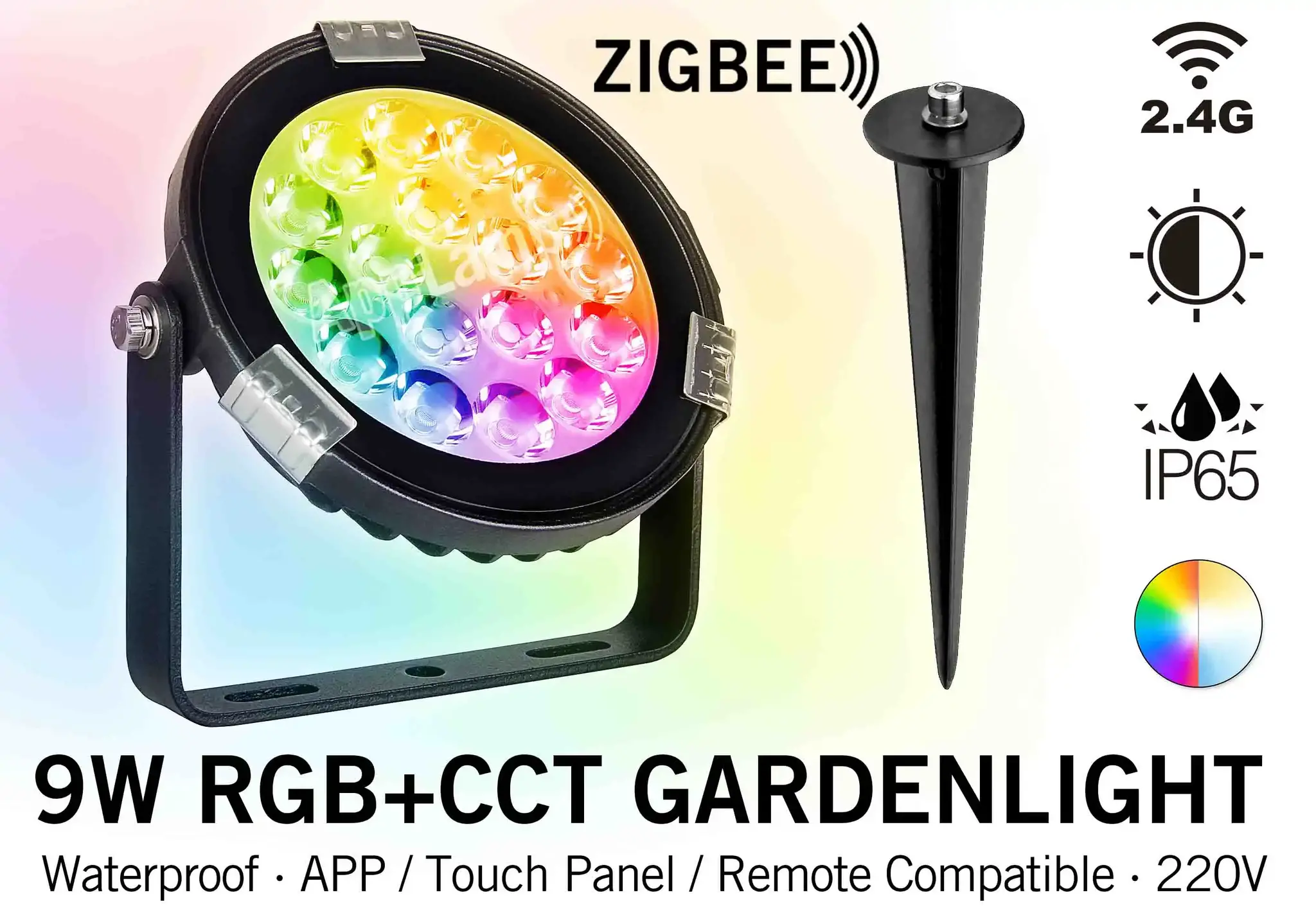 Mi·Light Mi-Light RF 2.4G + Zigbee 9W RGBWW 220V LED Tuinspot Verlichting IP66 afbeelding