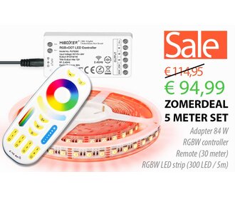 Mi·Light ACTIE 5m Set RGBW Ledstrip Kleur+wit  |  300 Leds IP20