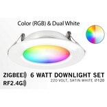 Mi·Light ACTIE! Mi-Light Zigbee 3.0+RF 6W RGB+CCT LED Inbouwspot 220V Satijn Wit