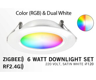 Mi·Light ACTIE! Mi-Light Zigbee 3.0+RF 6W RGB+CCT LED Inbouwspot 220V Satijn Wit
