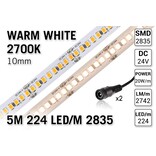 PRO LINE Neutraal Wit Led Strip | 5m 224 Leds pm Type 2835 24V Losse Strip - Super bright - 3226 Lumen per meter