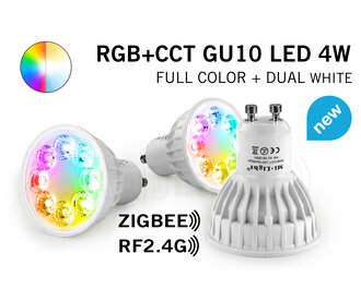 Mi·Light ACTIE! Mi-Light Zigbee + RF 4W RGBWW Kleur + Dual White Dimbaar GU10 LED Spot 220V