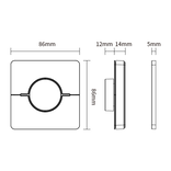 Mi·Light Draadloze dual white draaiknop wanddimmer, 4 instelbare scène knoppen,  RF 1 kanaal voor Miboxer dimmer module, dual white lampen en controllers - Zwart