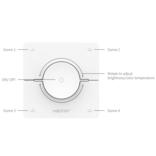 Mi·Light Draadloze dual white draaiknop wanddimmer, 4 instelbare scène knoppen,  RF 1 kanaal voor Miboxer dimmer module, dual white lampen en controllers - Zwart