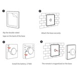 Mi·Light Draadloze dual white draaiknop wanddimmer, 4 instelbare scène knoppen,  RF 1 kanaal voor Miboxer dimmer module, dual white lampen en controllers - Zwart