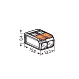 2 Pin Soldeervrije Wago Lasklem, 5 of 10  stuks.  Geschikte draaddikte 0.2 t/m 4mm²