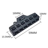 Applamp 6-Weg DC Voeding Splitter met klemcontacten