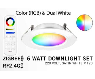 Mi·Light Mi-Light Zigbee 3.0+RF 6W RGB+CCT LED Inbouwspot + Afstandsbediening