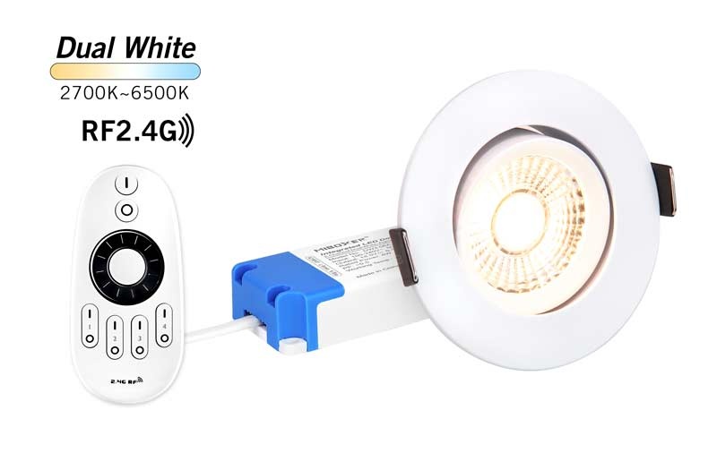 Mi·Light Mi-Light 6Watt RF Dual White LED 2.4G kantelbare Inbouwspot+Afstandsbediening afbeelding