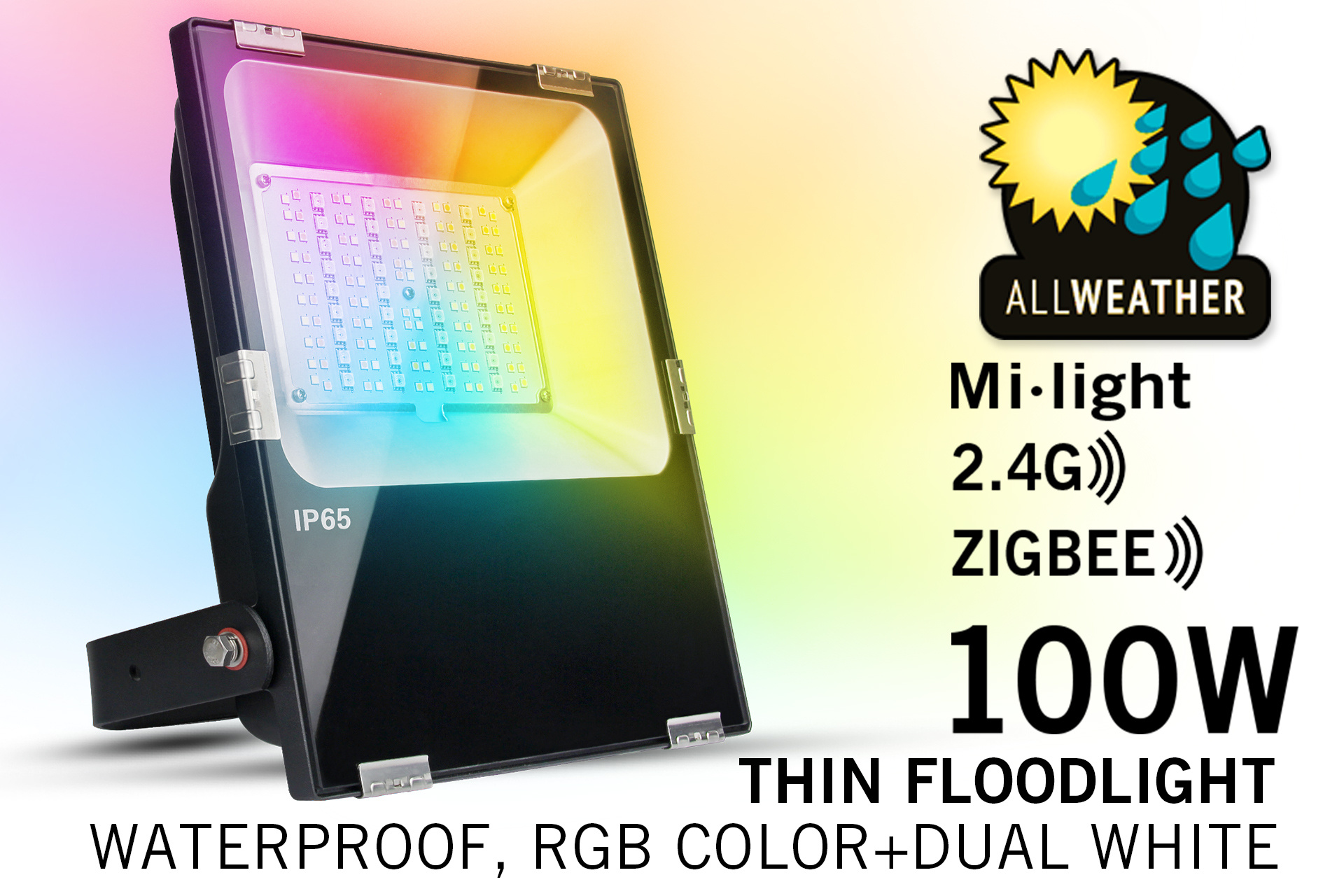 Mi·Light Zigbee + RF Mi·light 100W RGBWW Kleur+Dual Wit schijnwerper afbeelding