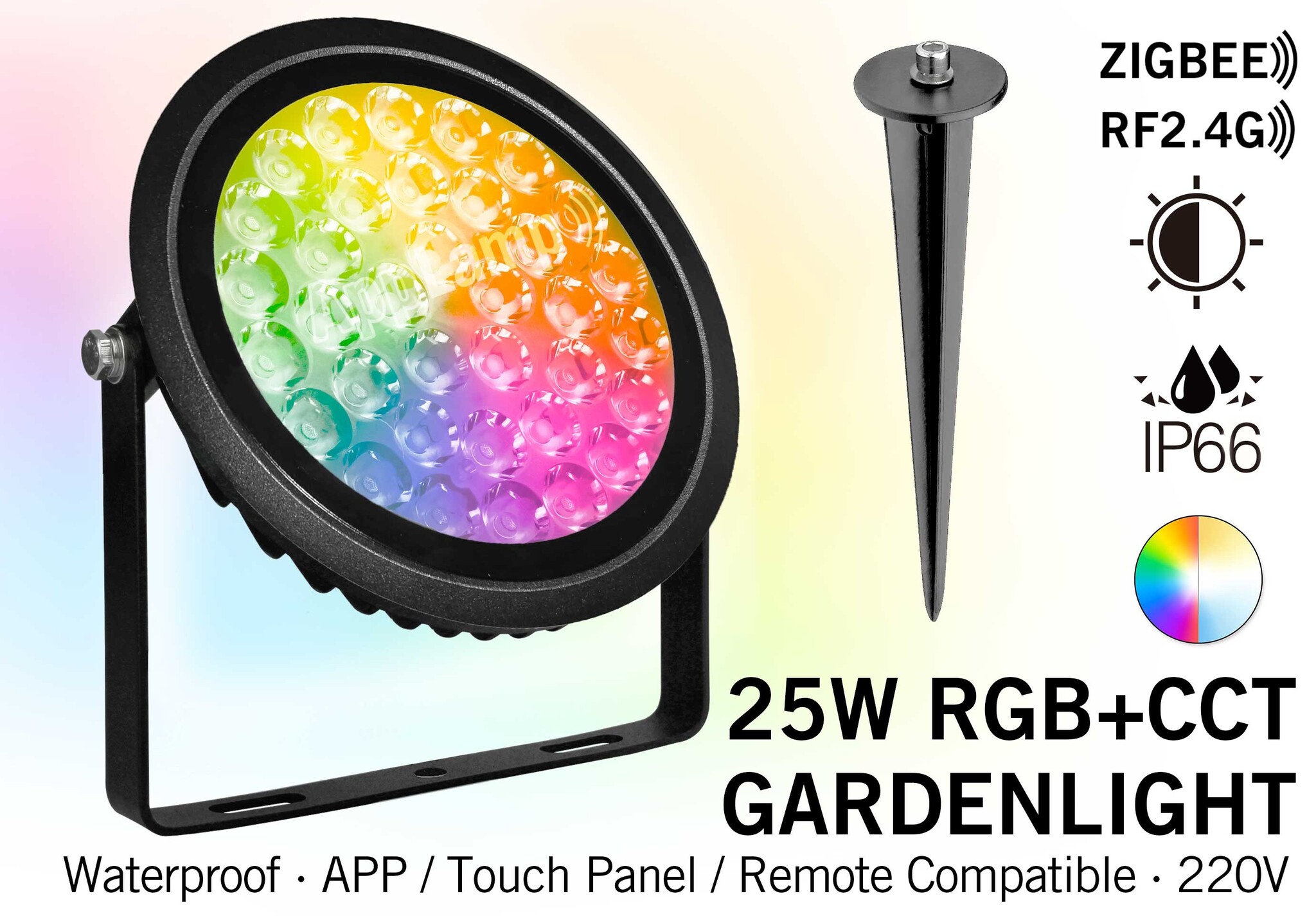 Mi·Light Mi-Light 25W Zigbee + RF RGBWW 220V LED Tuinspot Verlichting IP66 afbeelding