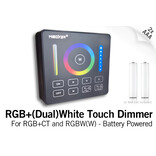 Mi·Light Zwarte RGB+ DualWhite (RGB+CT) Touch Wandbediening Opbouw, 1-Zone, RF, 2xAAA
