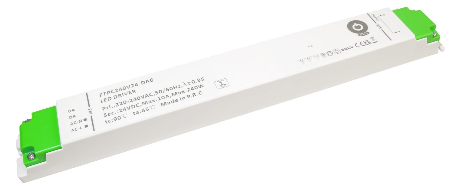 POS-POWER DALI-2 (DT6) Ultra Dunne Constant Voltage Voeding DC 24 Volt 240W 10A afbeelding