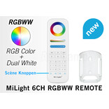 Mi·Light MiLight RGB+ DualWhite (RGB+CT) Touch  hand afstandsbediening,  6-zones, 4  scene knoppen, RF, 2xAAA