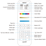 Mi·Light MiLight RGB+ DualWhite (RGB+CT) Touch  hand afstandsbediening,  100-zones, RF, 2xAAA