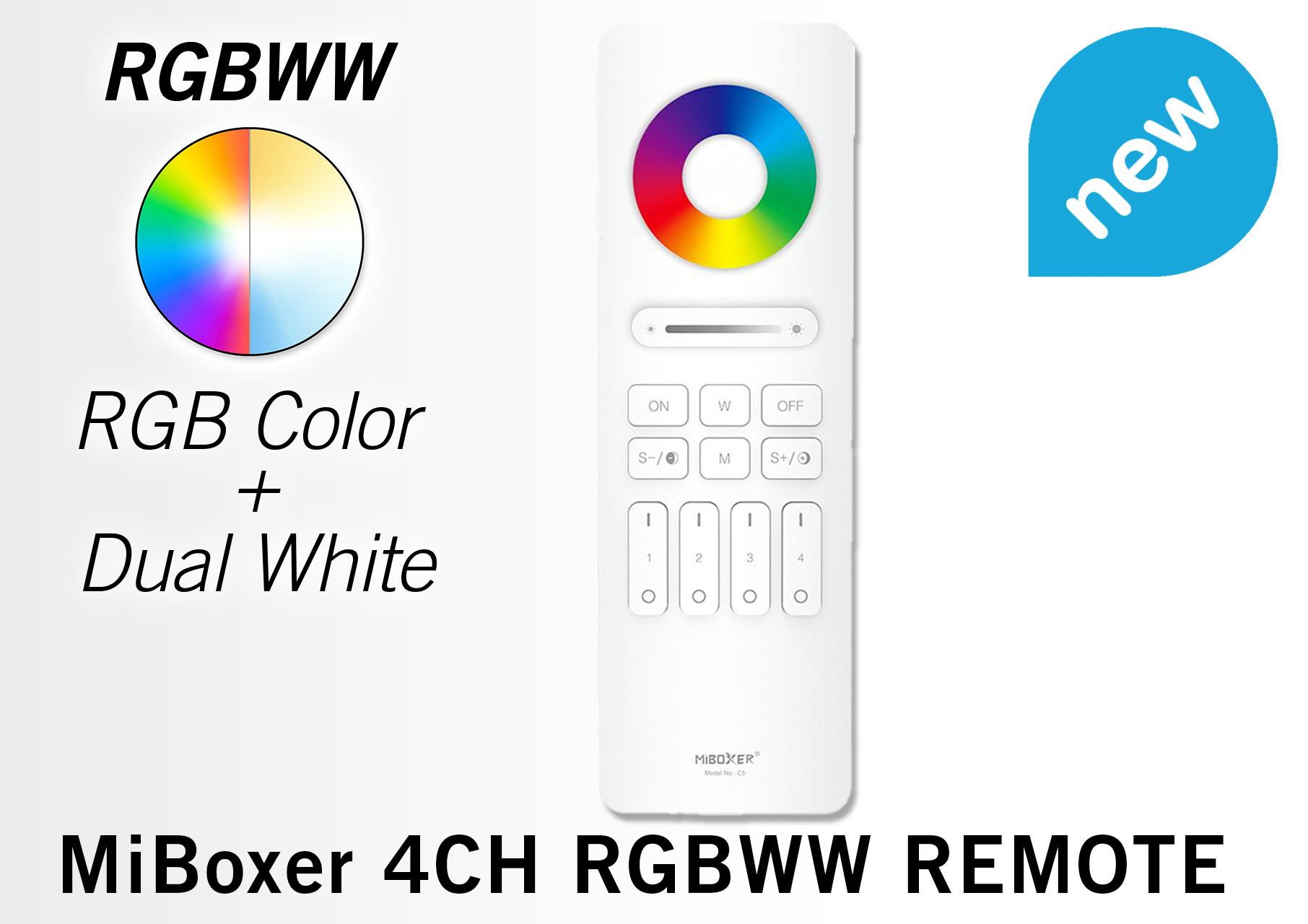 Mi·Light C5 WitteTouch Remote RGB+CCT (Dual White) Mi-Light RGBWW met 4-kanalen afbeelding