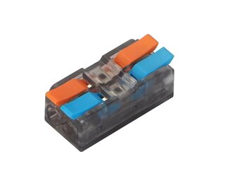 2 Pin INOUT Soldeervrije Wago Lasklem, 5 of 10  stuks.  Geschikte draaddikte 0.5 t/m 4mm²
