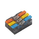 3 Pin INOUT Soldeervrije Wago Lasklem, 5 of 10  stuks.  Geschikte draaddikte 0.5 t/m 4mm²