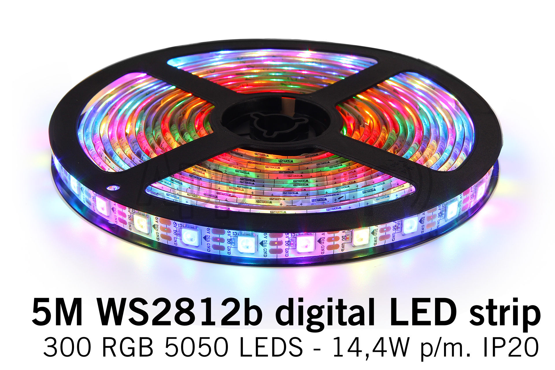 RGB Dreamcolor SPI Led Strip | WS2812b 5V | 60 Leds pm 5m Type 5050 14,4W pm afbeelding