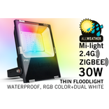Mi·Light Zigbee + RF LED Schijnwerper Mi-Light 30W RGBWW Kleur + Dual White. IP65 Spatwaterdicht 220V
