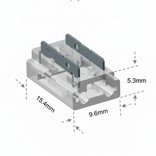 T-Connector Voor Witte COB LED strips, soldeervrij. Voor 8mm ledstrips