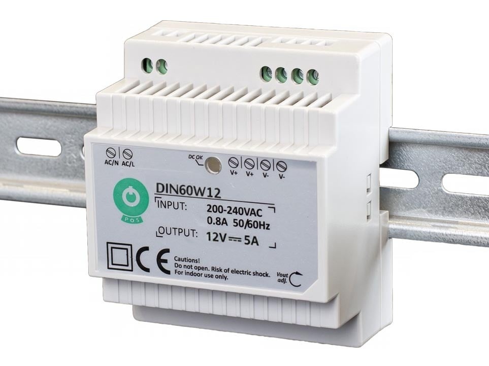 POS POS DIN Rail Voeding 12V 60W 5A afbeelding