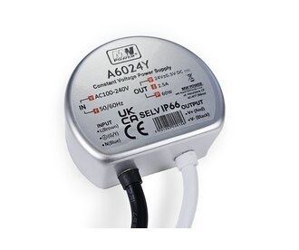 MWPower Mini Waterdichte Voeding ⌀58mm - DC 24V 60 Watt 2.5A - IP66