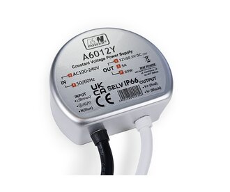 MWPower Mini Waterdichte Voeding ⌀58mm - DC 12V 60 Watt 5A - IP66