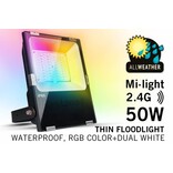 Mi·Light LED Schijnwerper Mi-Light 50W RGBWW Kleur + Dual White. IP65 Spatwaterdicht 220V